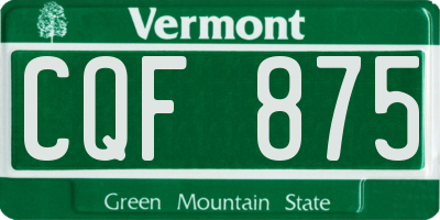 VT license plate CQF875