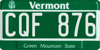 VT license plate CQF876
