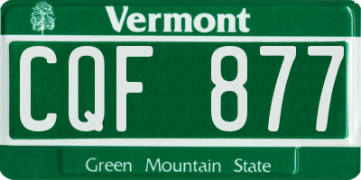 VT license plate CQF877