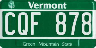 VT license plate CQF878