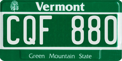 VT license plate CQF880
