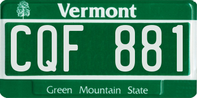 VT license plate CQF881