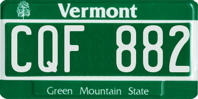 VT license plate CQF882