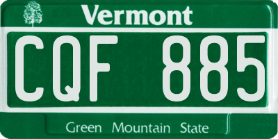 VT license plate CQF885