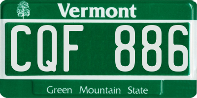 VT license plate CQF886