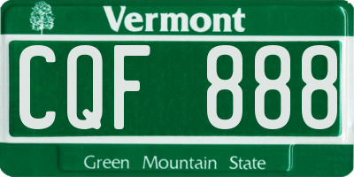 VT license plate CQF888