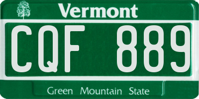 VT license plate CQF889