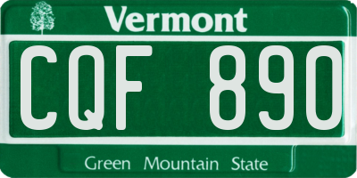 VT license plate CQF890