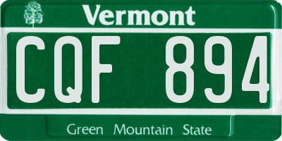 VT license plate CQF894