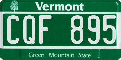 VT license plate CQF895