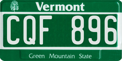 VT license plate CQF896