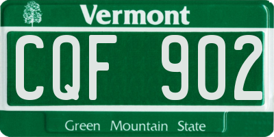 VT license plate CQF902