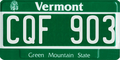 VT license plate CQF903