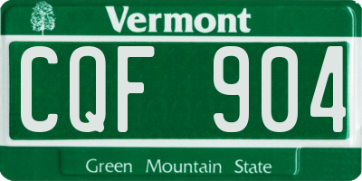 VT license plate CQF904