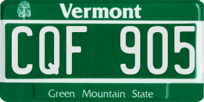 VT license plate CQF905