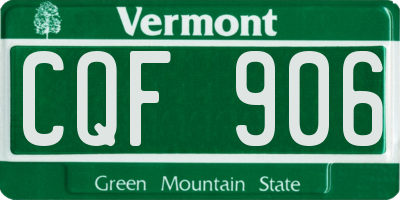 VT license plate CQF906