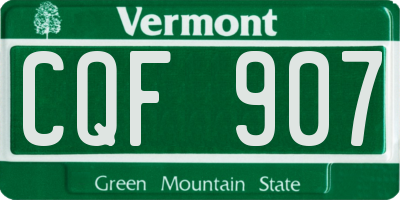 VT license plate CQF907