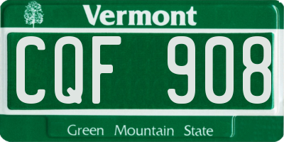 VT license plate CQF908