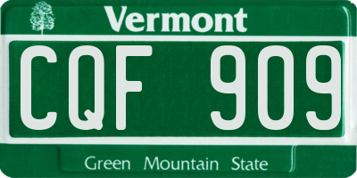 VT license plate CQF909