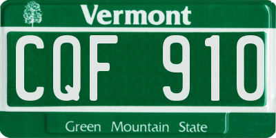 VT license plate CQF910