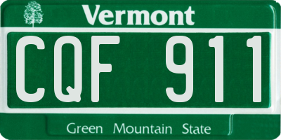 VT license plate CQF911