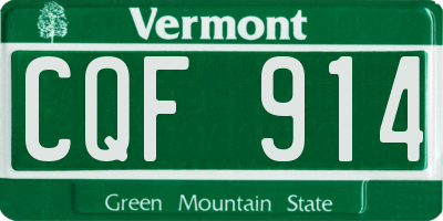 VT license plate CQF914