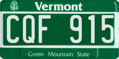 VT license plate CQF915