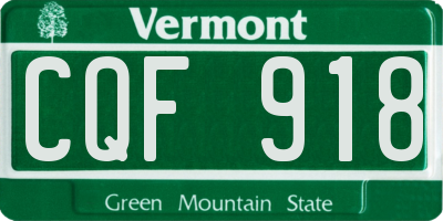 VT license plate CQF918
