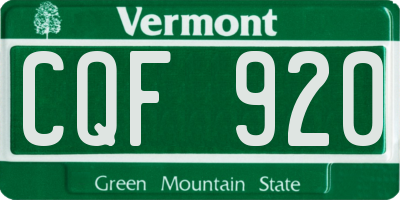 VT license plate CQF920