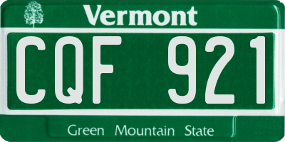 VT license plate CQF921