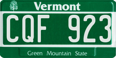 VT license plate CQF923