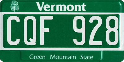 VT license plate CQF928