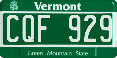 VT license plate CQF929