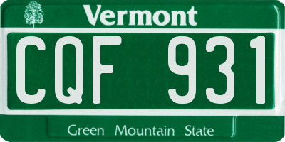 VT license plate CQF931