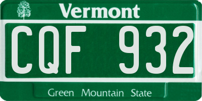 VT license plate CQF932