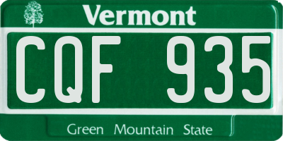 VT license plate CQF935