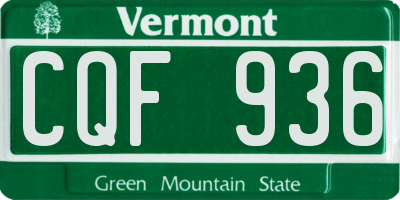 VT license plate CQF936