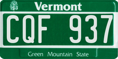 VT license plate CQF937