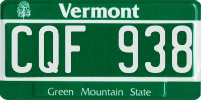 VT license plate CQF938