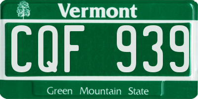 VT license plate CQF939