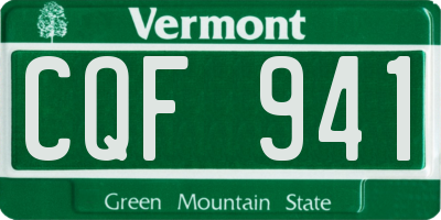 VT license plate CQF941