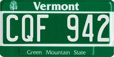 VT license plate CQF942