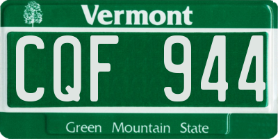 VT license plate CQF944