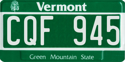 VT license plate CQF945