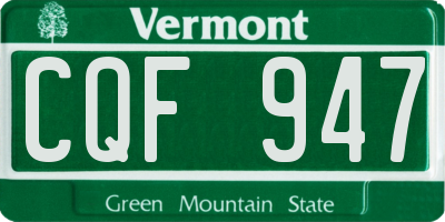 VT license plate CQF947