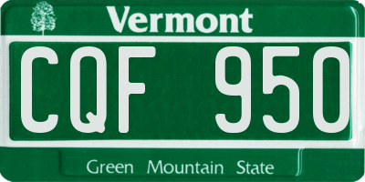 VT license plate CQF950