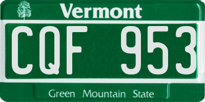 VT license plate CQF953