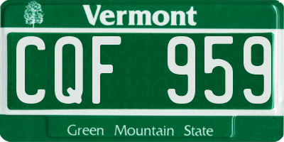 VT license plate CQF959