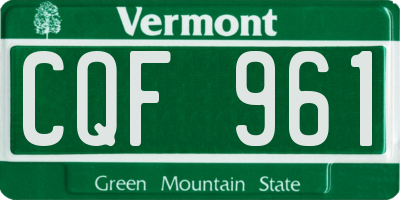 VT license plate CQF961