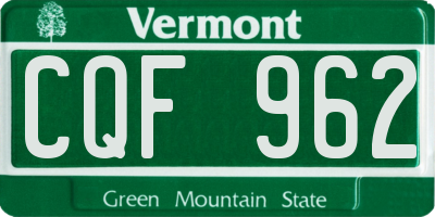 VT license plate CQF962